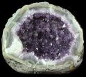 Purple Amethyst Geode with Calcite - Uruguay #57194-1